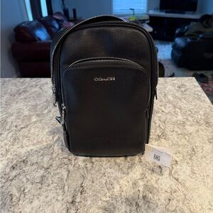Coach Ethan Sling Pack - Pebble Black Leather